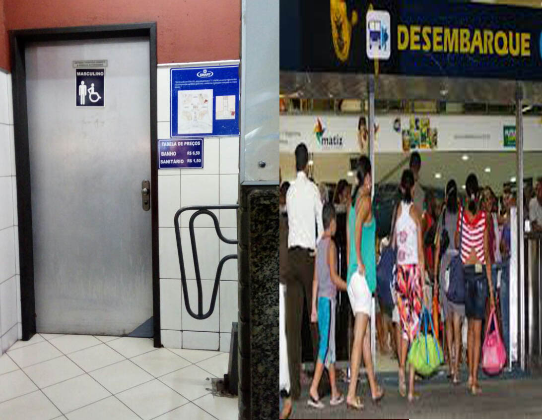 O preço de um xixi pode chegar a R$ 8,00 na rodoviária de Salvador