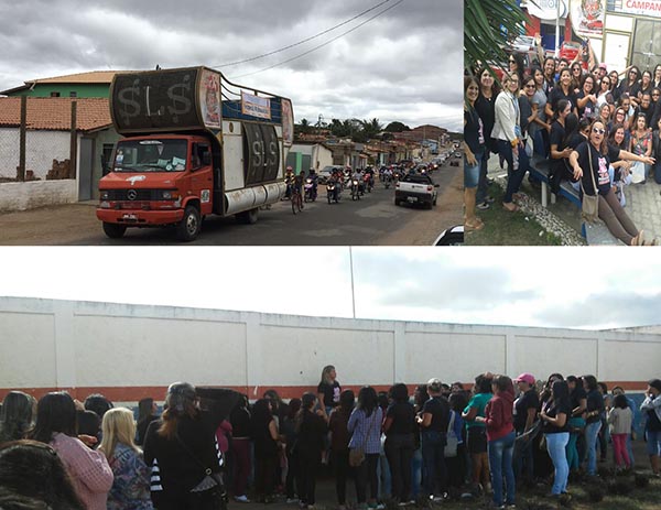 Os professores da rede de ensino cobra os seus salários atrasados com carreata pela Cidade.