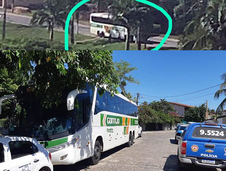 Polícia Militar apreende onibus da Gontijo em Ipiaú
