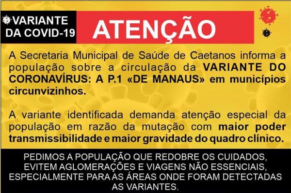 Caetanos não detectou nova variante do CORONAVÍRUS