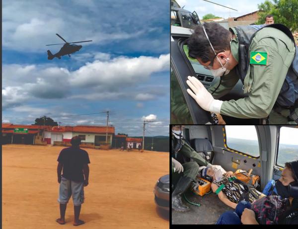 Helicóptero resgata paciente cardíaco em Caetanos