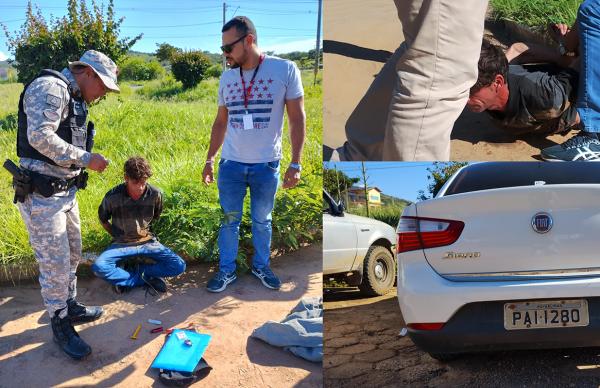 Uma tentaviva de roubo de automóvel foi abortada pela Policia Militar mineira